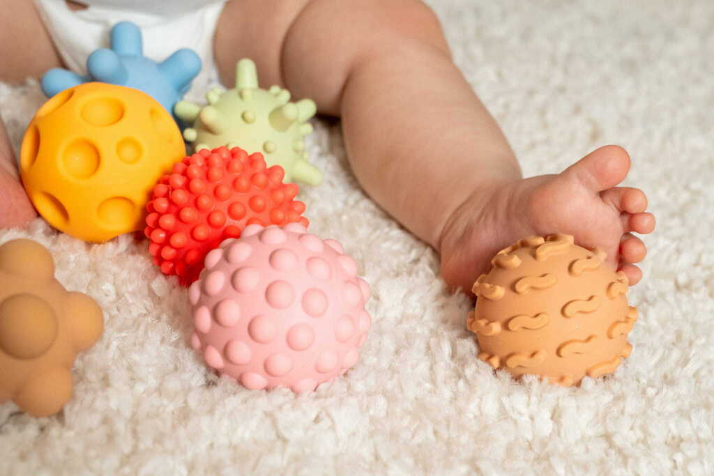 Palline sensoriali senza buchi colori pastello - set di 5