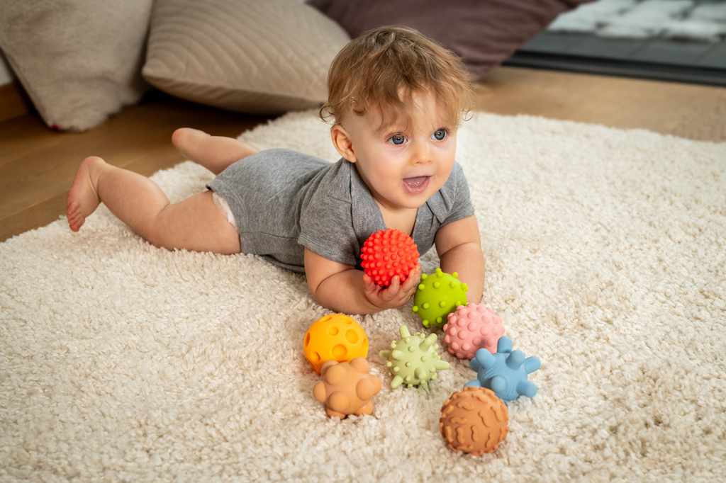 Palline sensoriali senza buchi colori pastello - set di 8