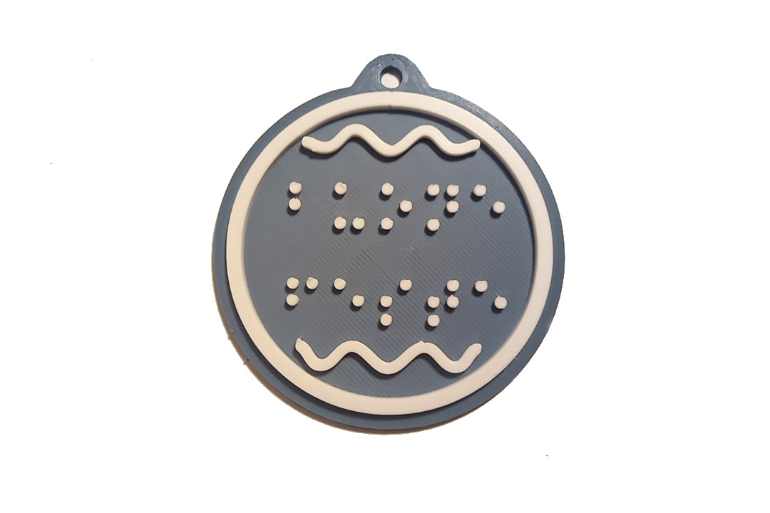 Decorazione buone feste braille - muted blue