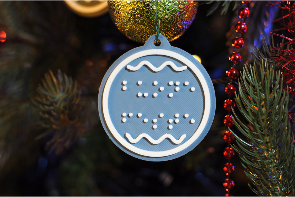 Decorazione buone feste braille - muted blue
