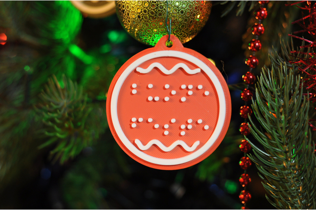 Decorazione buone feste braille - muted red