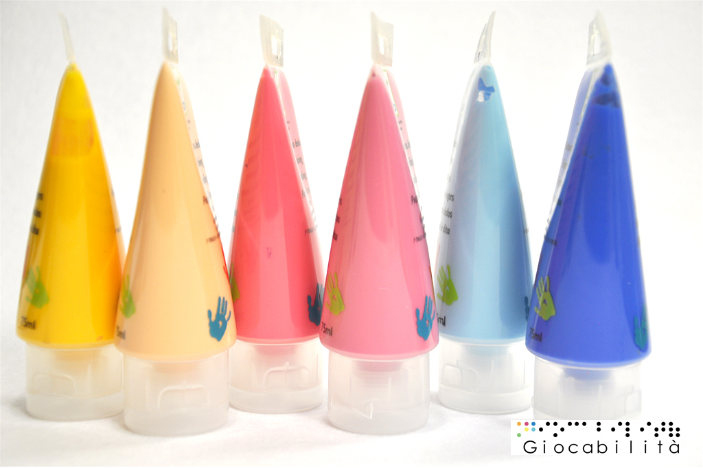 6 colori a dita - colori pastello