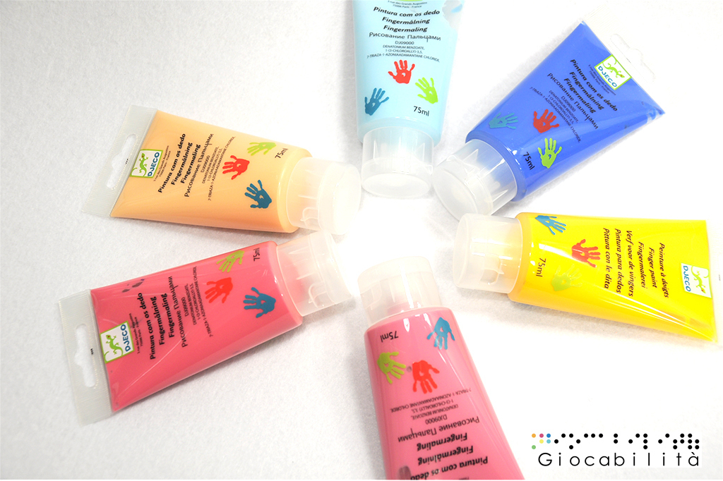 6 colori a dita - colori pastello