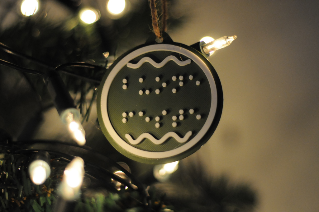 Decorazione buone feste braille - verde