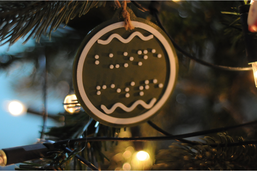 Decorazione buone feste braille - verde