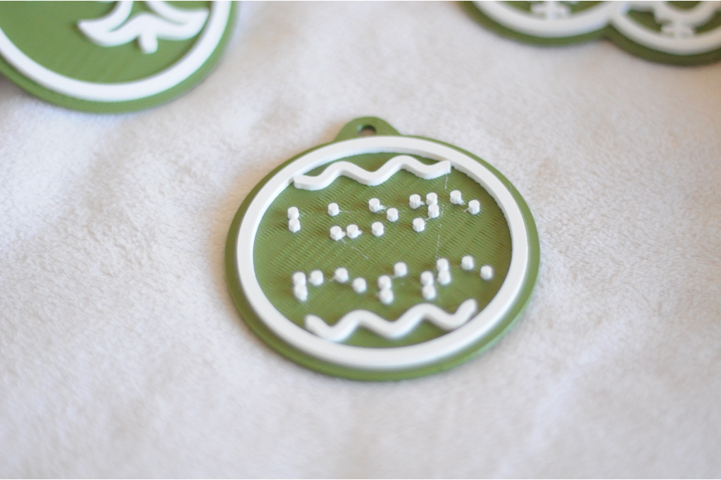 Decorazione buone feste braille - verde