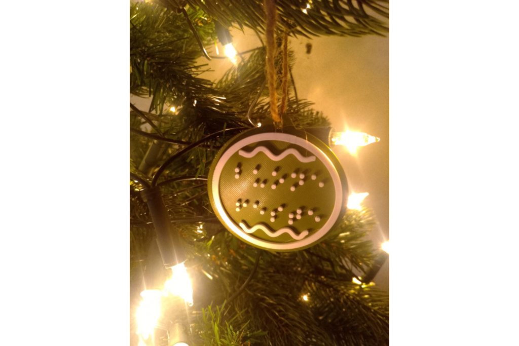 Decorazione buone feste braille - verde