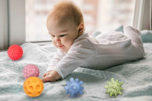 Palline sensoriali senza buchi colori pastello - set di 5