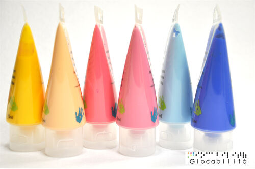 6 colori a dita - colori pastello